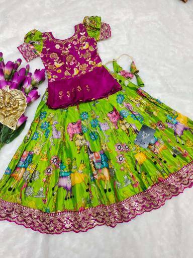 NEW LAUNCING KIDS LEHENGA CHOLI chinon Kids apparel wholesale market in Mumbai